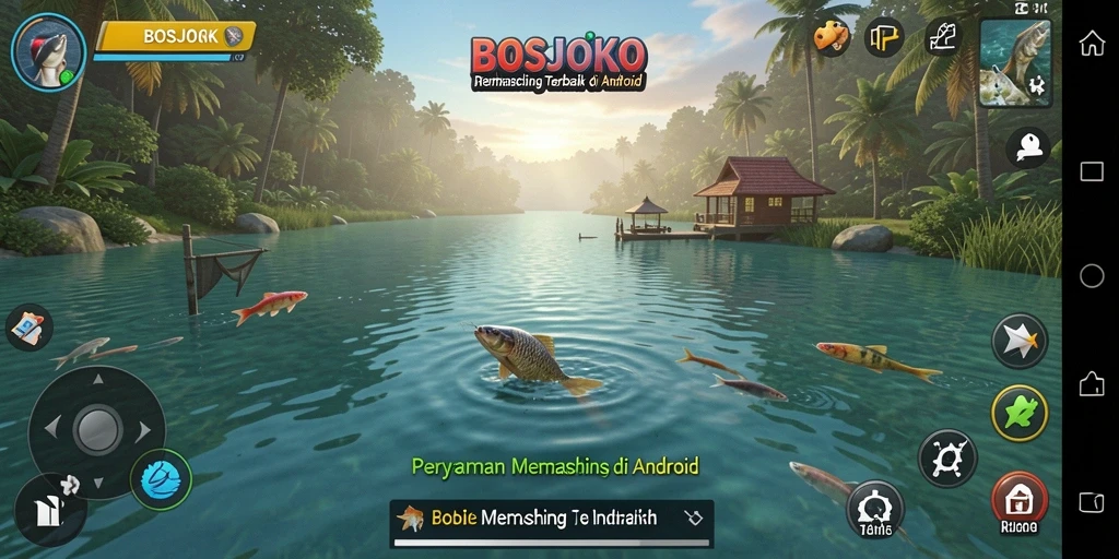 Tangkapan ikan besar dalam gameplay BOSJOKO yang memukau.