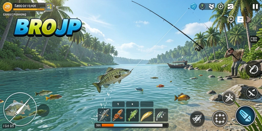 Gameplay memancing seru dan mendebarkan dalam BROJP.