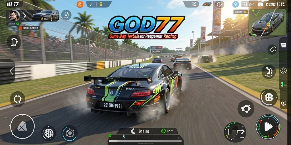 Gameplay seru di GOD77 dengan mobil balap yang mengesankan.