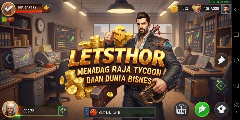 Tampilan gameplay menarik dalam LETSTHOR yang menunjukkan dinamika bisnis.