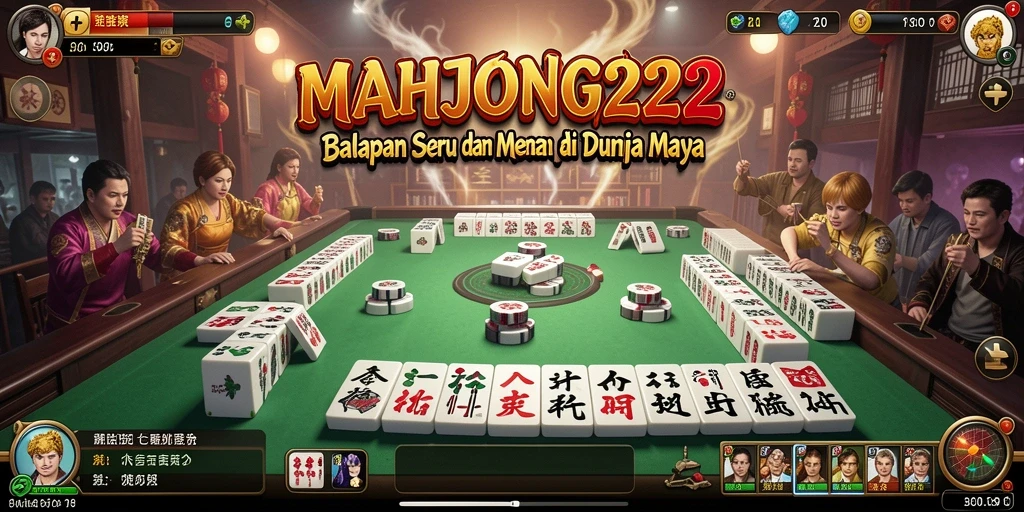 Screenshot gameplay MAHJONG222 menampilkan aksi balapan yang seru dan mendebarkan.