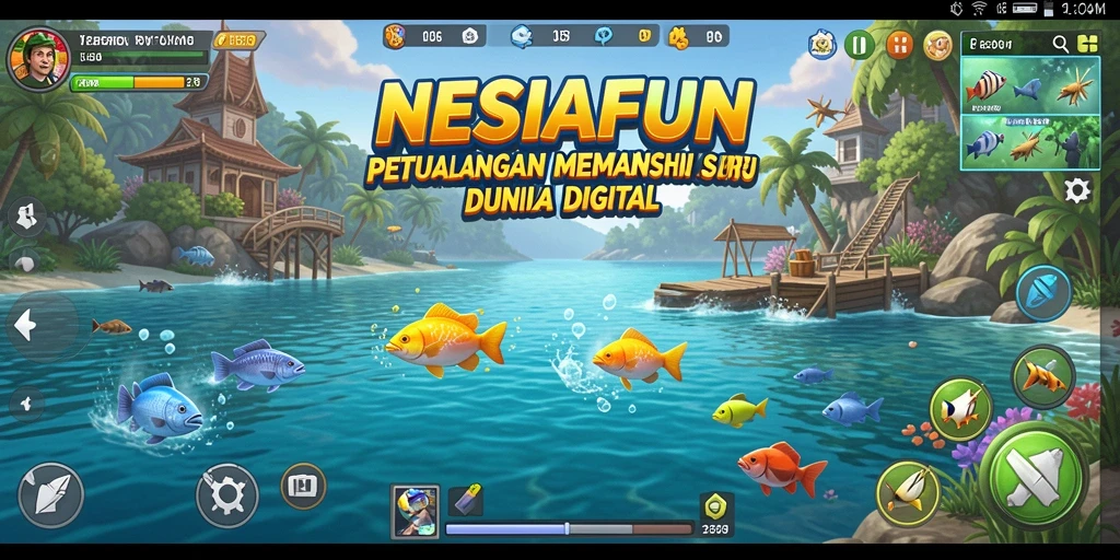 Tampilan gameplay menarik di NESIAFUN dengan suasana memancing yang menyenangkan.