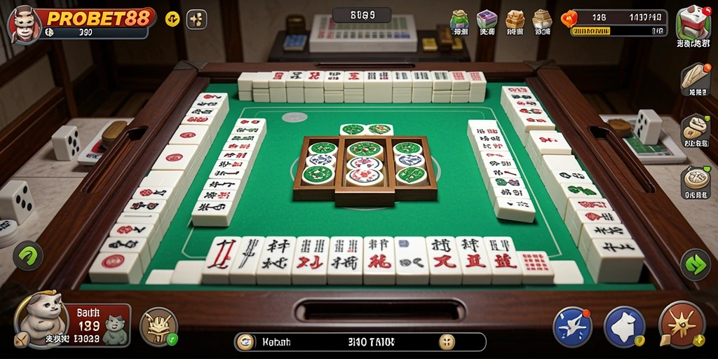 Screenshot gameplay PROBET88 menampilkan suasana permainan Mahjong yang seru.