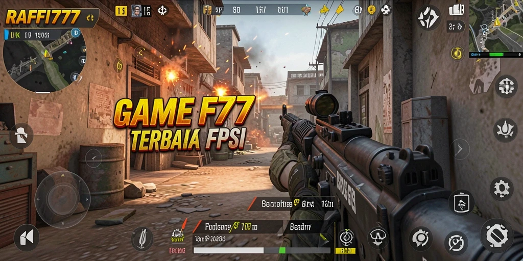 Screenshot utama RAFFI777 dengan gameplay FPS yang mendebarkan.