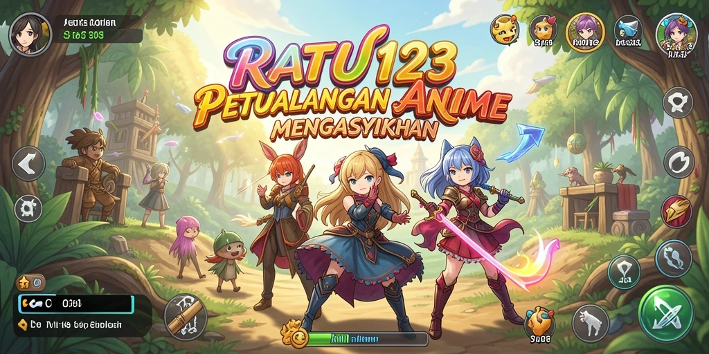 Tampilan gameplay RATU123 yang penuh aksi dan karakter Anime menarik.