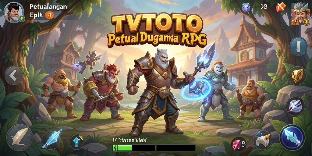 Tampilan gameplay menakjubkan dari TVTOTO dengan aksi RPG yang seru.