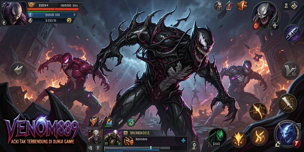 Screenshot menampilkan aksi intens di game VENOM889.