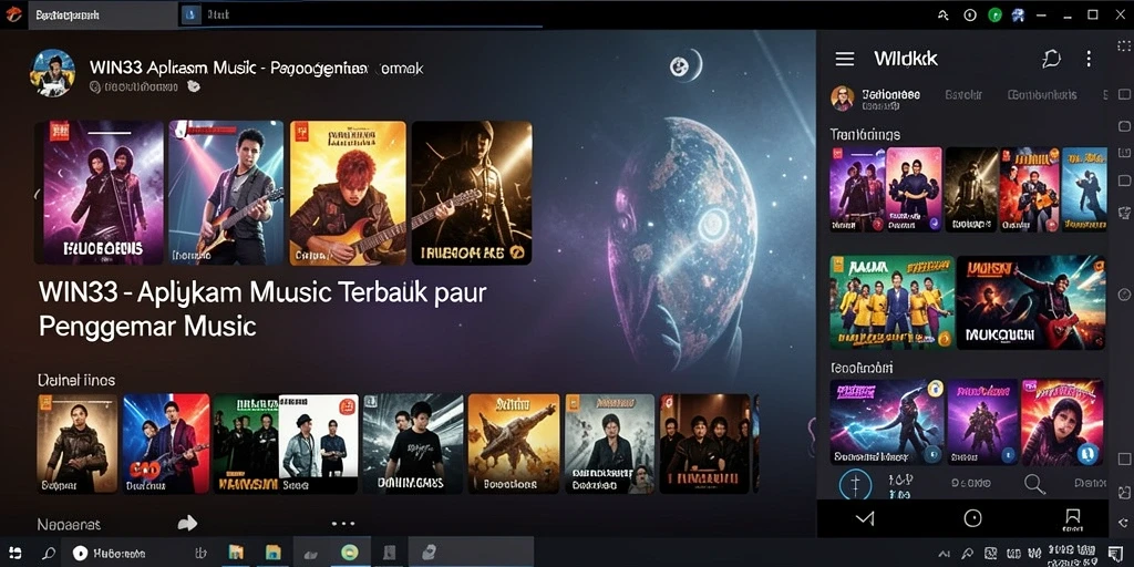 Screenshot WIN33 menampilkan momen menyenangkan saat memainkan musik favorit.